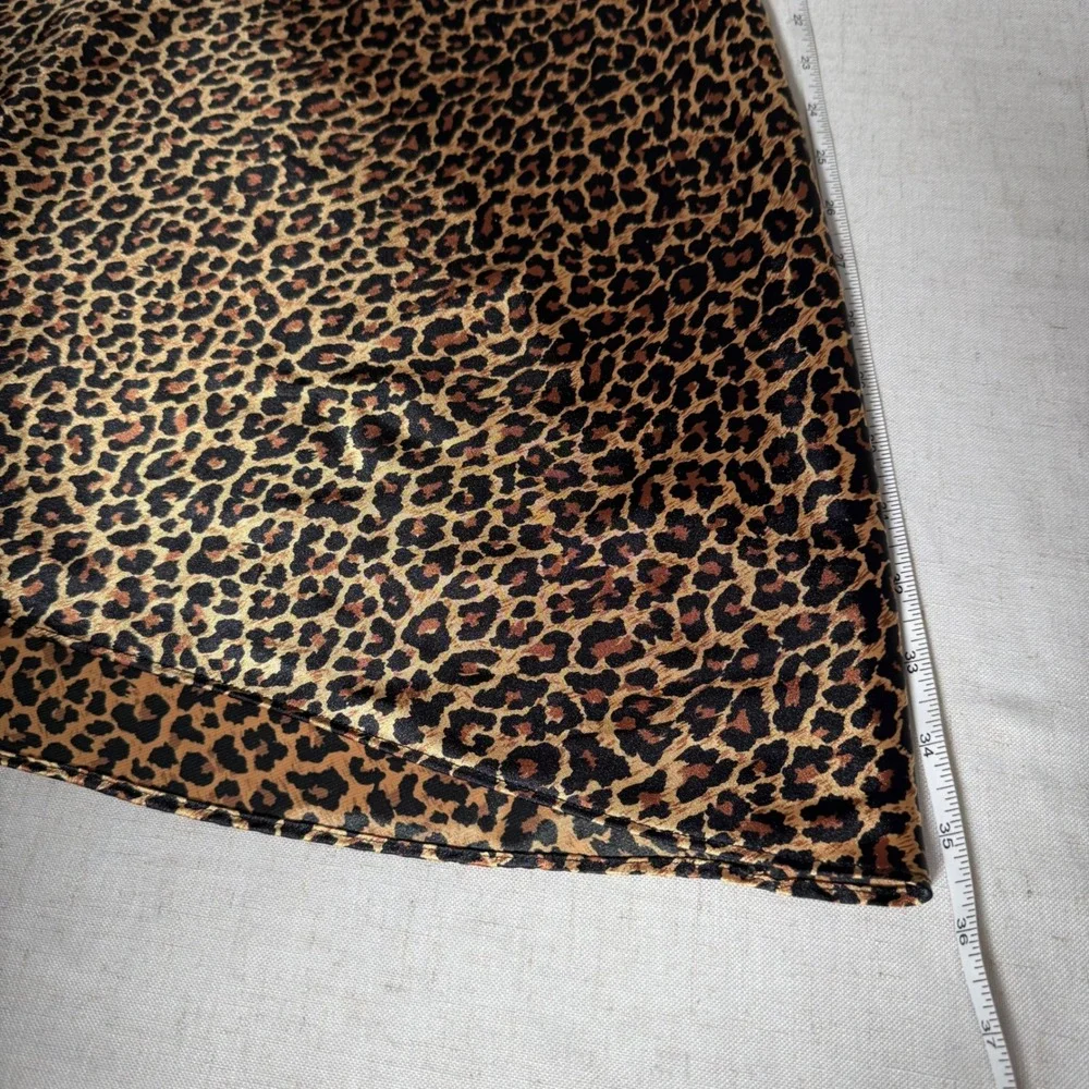 Vintage Sophia by Delicates 90s Leopard Satin Slip Dress Mob Wife Low Back Large - Picture 14 of 14